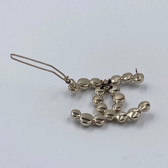 Authentic Chanel CC Light gold hardware Logo Hair Clip BRAND NEW - Picture 6 of 7